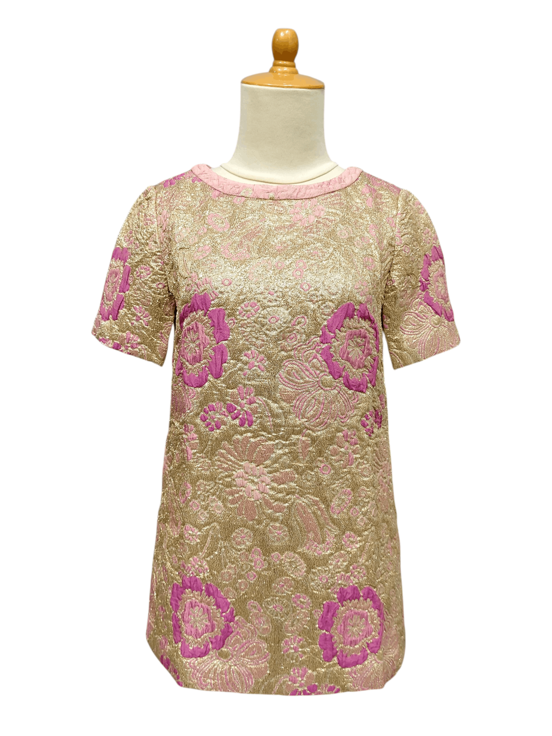Dolce & Gabbana 00s D&G- Gold Metallic Floral Brocade Textured Jacquard Top Size S / US 4 / IT 40 - 1 Thumbnail