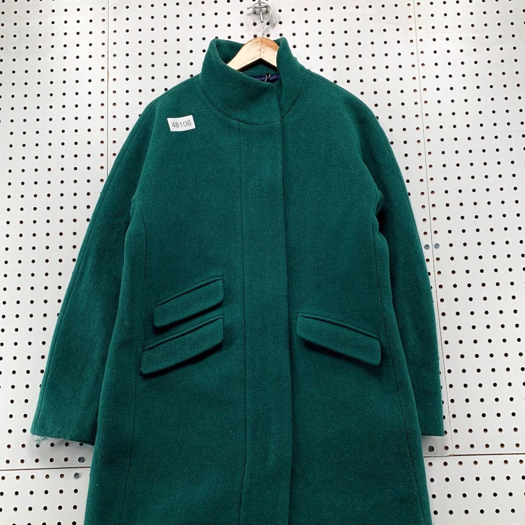 J.Crew J.CREW Italian Wool Coat Womens Size 8 Green Stadium Cloth Wool Blend Overcoat Shirt Size M / US 6-8 / IT 42-44 - 4 Thumbnail
