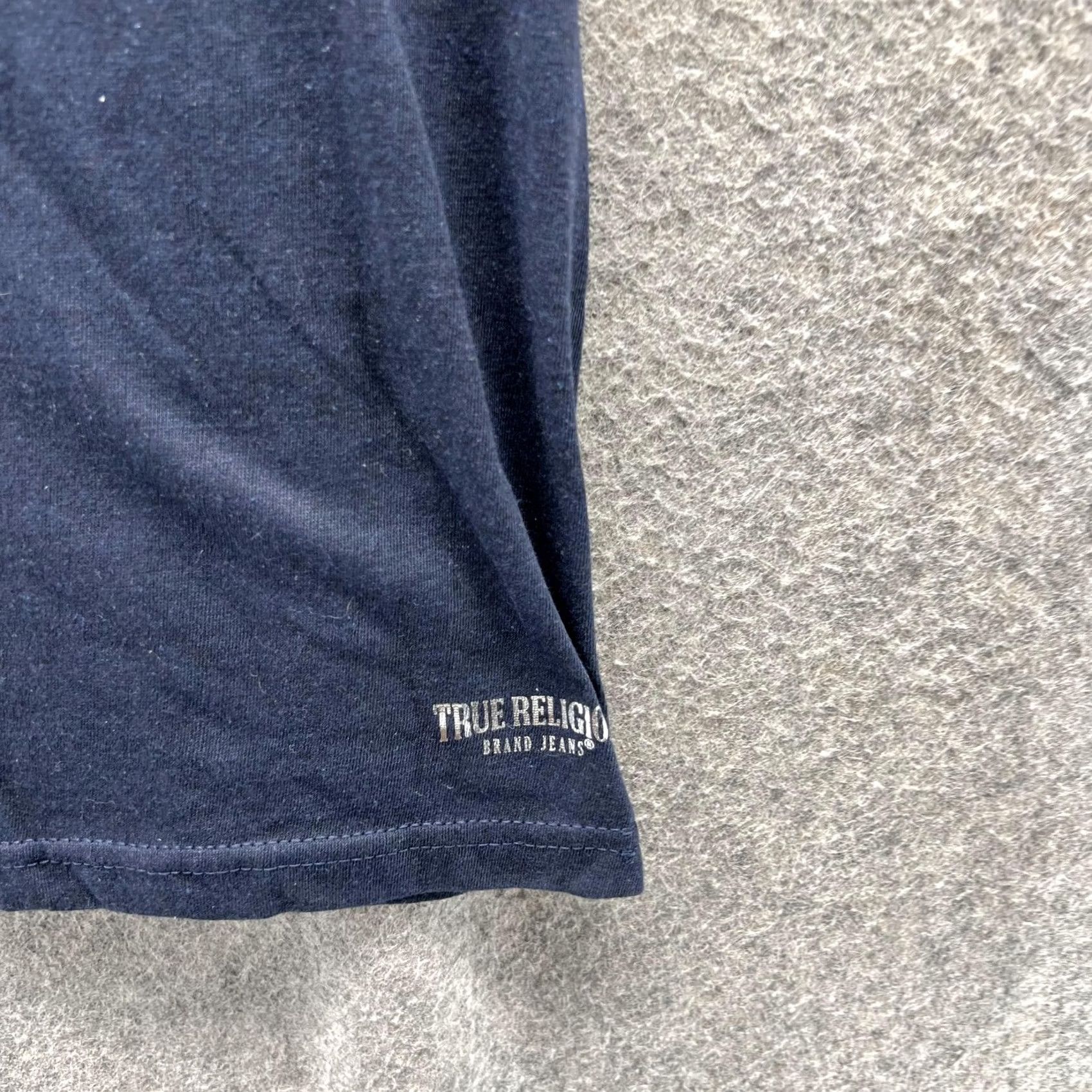 True Religion True Religion Shirt Men M Blue Navy V-Neck Short Sleeve Tee Cotton Polyester Logo Size US M / EU 48-50 / 2 - 4 Thumbnail
