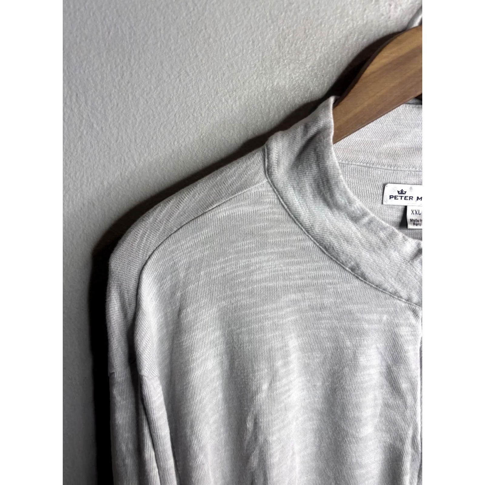 Peter Millar Peter Millar Sweater Mens 2XL Gray 1/4 Zip Mock Neck Lightweight Pullover Knit Long Sleeve Casual Regular Mens Size US XXL / EU 58 / 5 - 2 Thumbnail