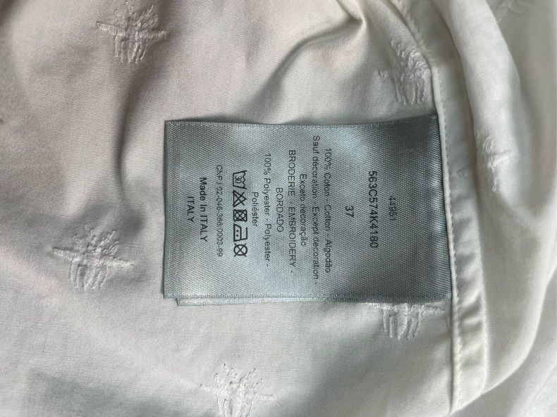 Dior Dior Size 37 Little bee embroidered full-print white shirt Size US XS / EU 42 / 0 - 5 Thumbnail