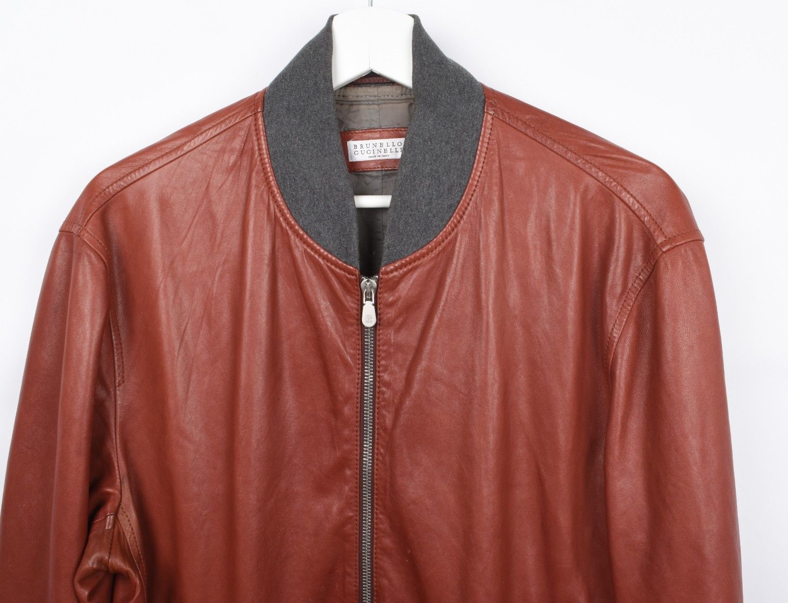 Brunello Cucinelli Brunello Cucinelli Men Jacket Leather Bomber Size L, S1891 Size US L / EU 52-54 / 3 - 2 Thumbnail