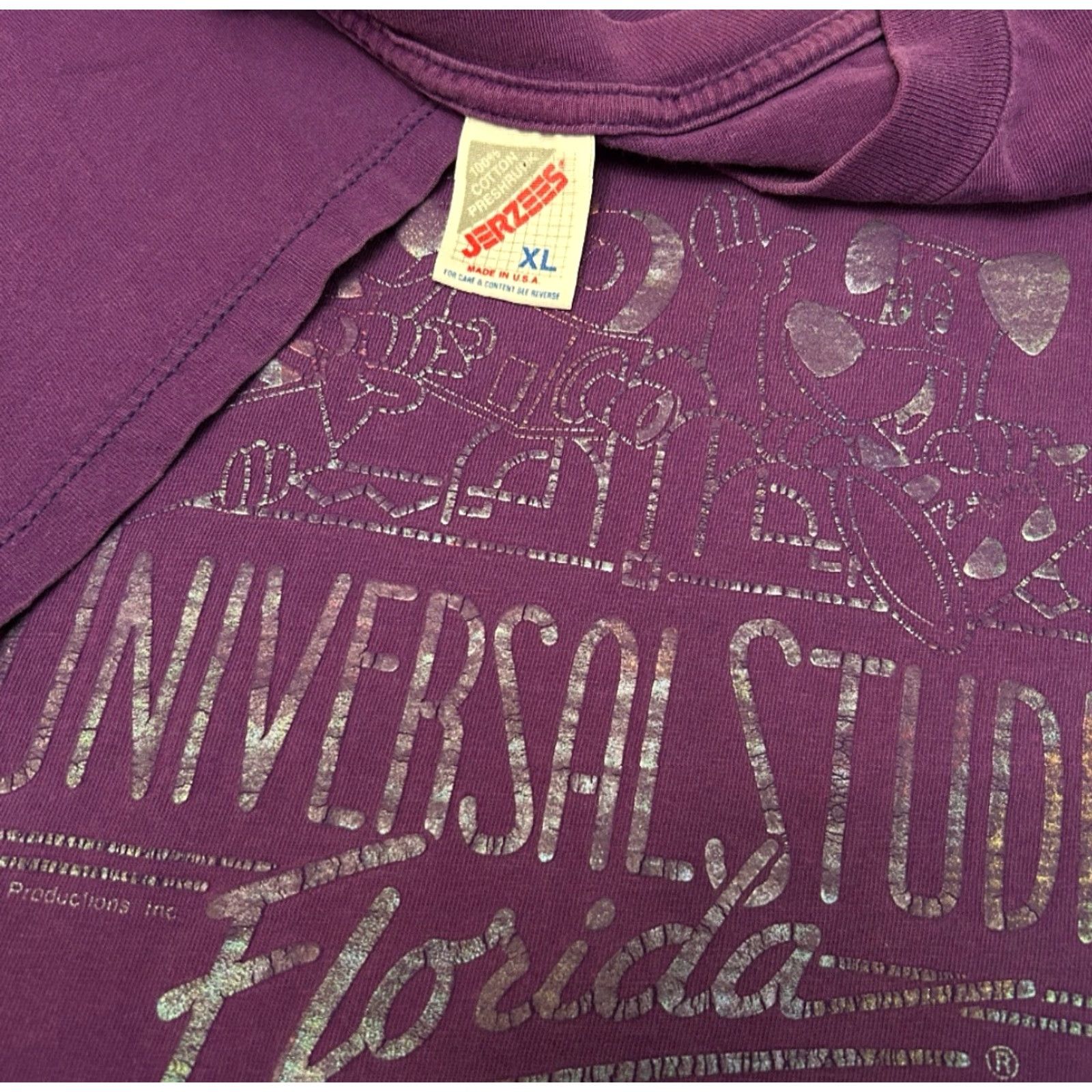 Vintage VINTAGE 90s Universal Studios Cartoon Shirt Mens XL Purple Flintstones Jetsons VTG 1990s Size US XL / EU 56 / 4 - 2 Thumbnail