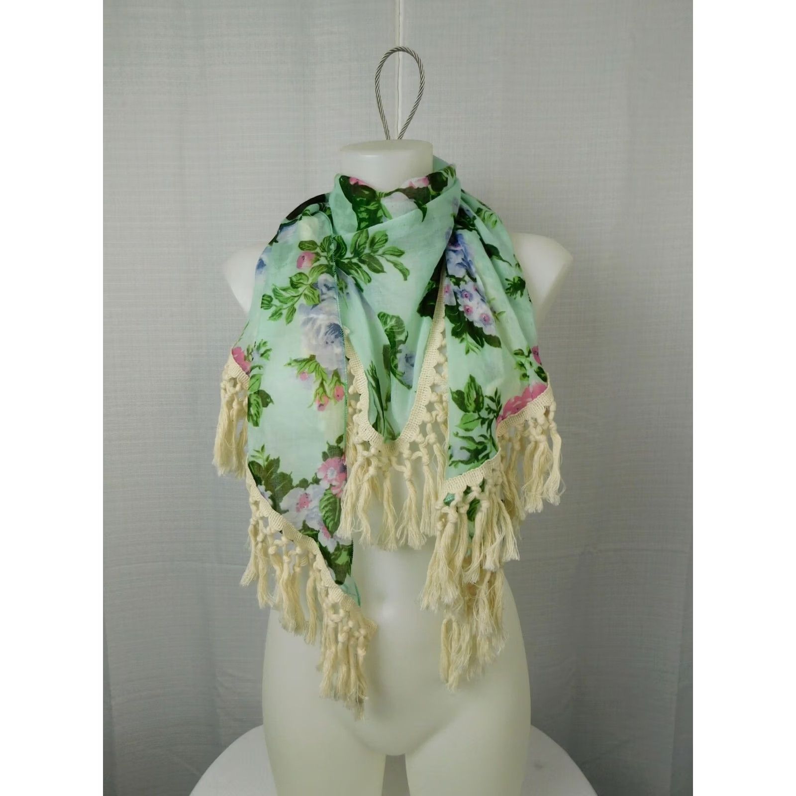Steve Madden Steve Madden Keep Blooming Oversize Tassel Triangle Wrap-Swim Cover-Up Scarf Multi-Color Floral 66" Wide 23" Long Womens Shawl/Wrap Size ONE SIZE - 2 Thumbnail