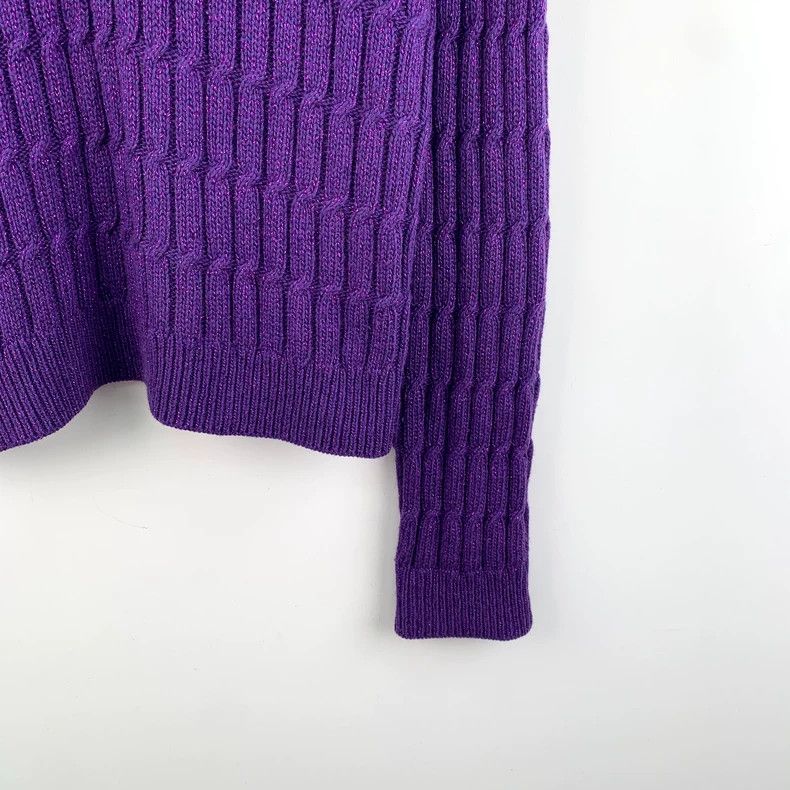 Gucci Gucci Dark purple glitter wool V-neck long-sleeved knitted Size XS / US 0-2 / IT 36-38 - 4 Thumbnail
