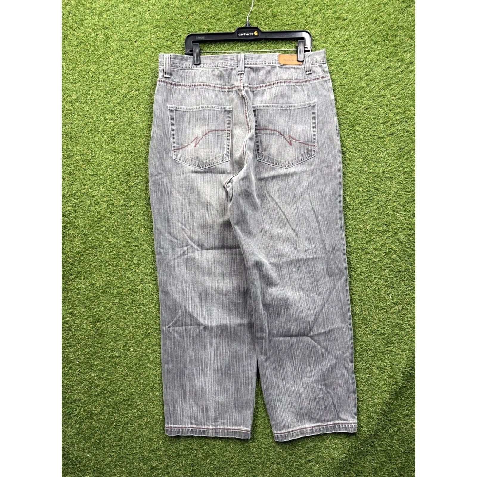 Vintage VINTAGE roman royalty Jeans Mens 40x32 Loose Baggy Wide-Leg 2000s Hip Hop 5-Pocket Denim Gray Cotton Buttons Zip Inseam 32 Mens Size US 40 / EU 56 - 2 Thumbnail