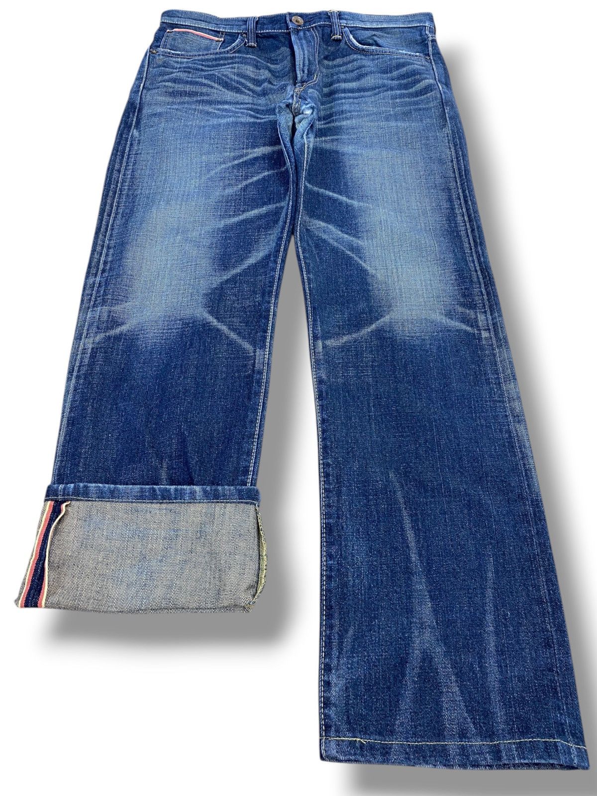 Edwin Edwin X Selvage Faded Blue Wash Straight Cut Style Jeans Size US 35 - 1 Thumbnail