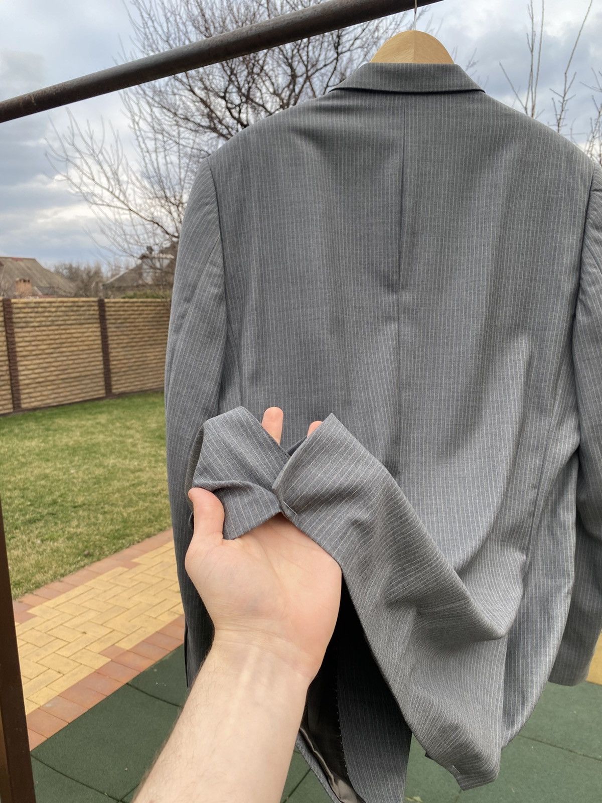 Aquascutum Aquascutum London Grey Pinstripe Blazer 100% Wool Size L NWT Size 46L - 7 Thumbnail