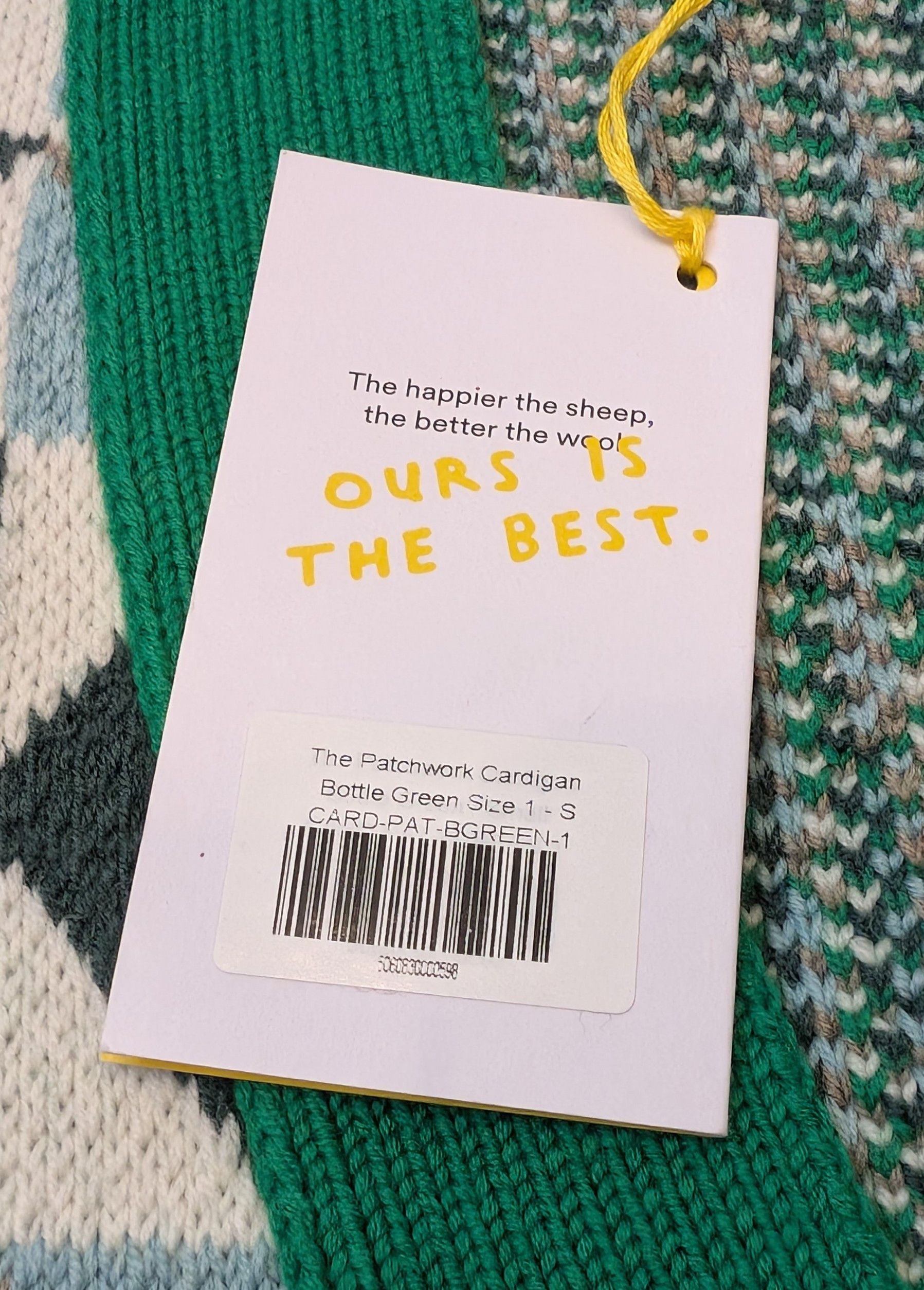 Other NWT Sheep Inc. Patchwork Cardigan Bottle Green Size US S / EU 44-46 / 1 - 3 Thumbnail