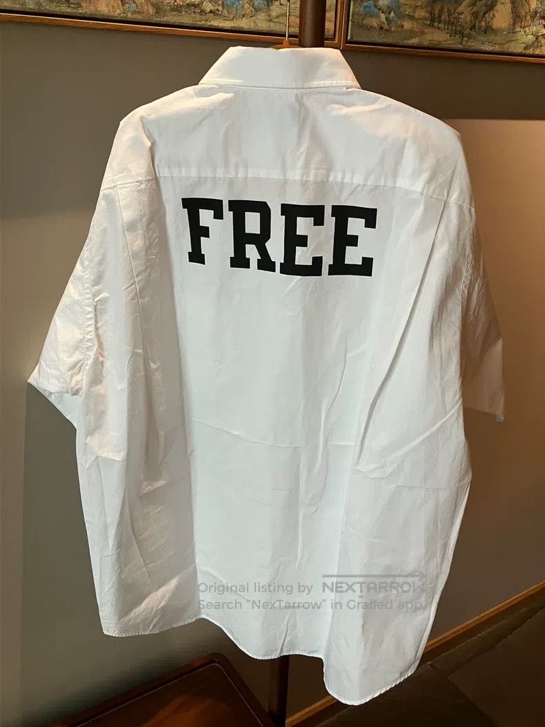 Balenciaga Balenciaga Free letter printing on the back of white short Size XS / US 0-2 / IT 36-38 - 2 Thumbnail