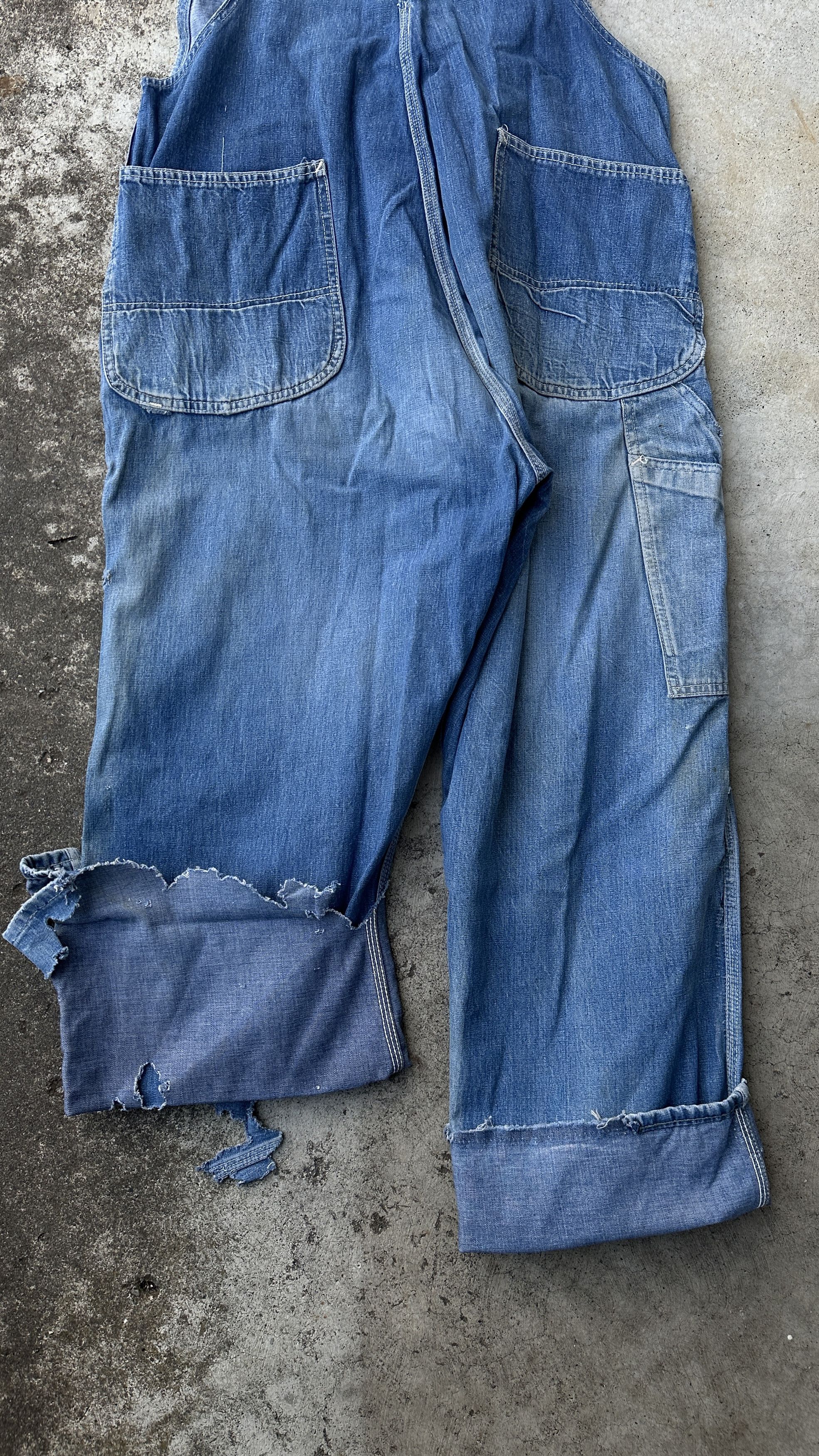 Lee 40s Lee Distressed Union Sanforized Jelt Denim farmer bib Size US 39 - 4 Thumbnail