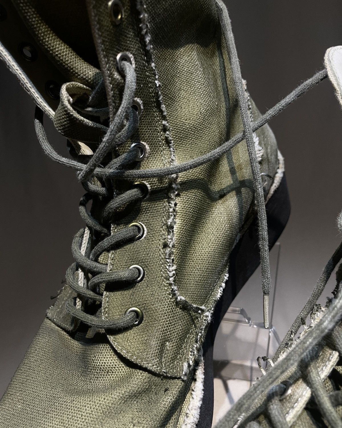 Yohji Yamamoto S/S2013 Yohji Yamamoto Pour Homme - Spray Dyed Canvas Boots Size US 10.5 / EU 43-44 - 7 Thumbnail