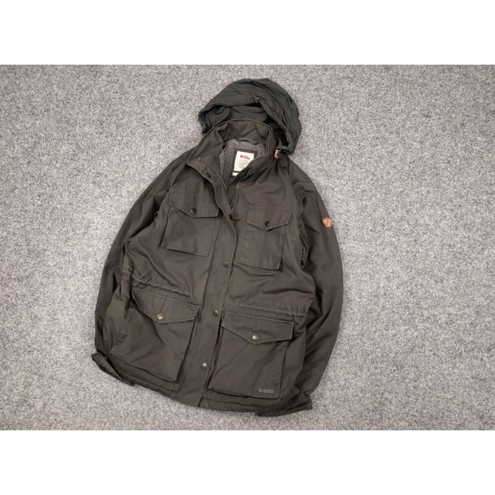 Vintage VINTAGE Fjällräven G1000 Olive Insulated Jacket Womens Mid-Length Hoodie Pocket Olive Green Jacket Size M / US 6-8 / IT 42-44 - 3 Thumbnail