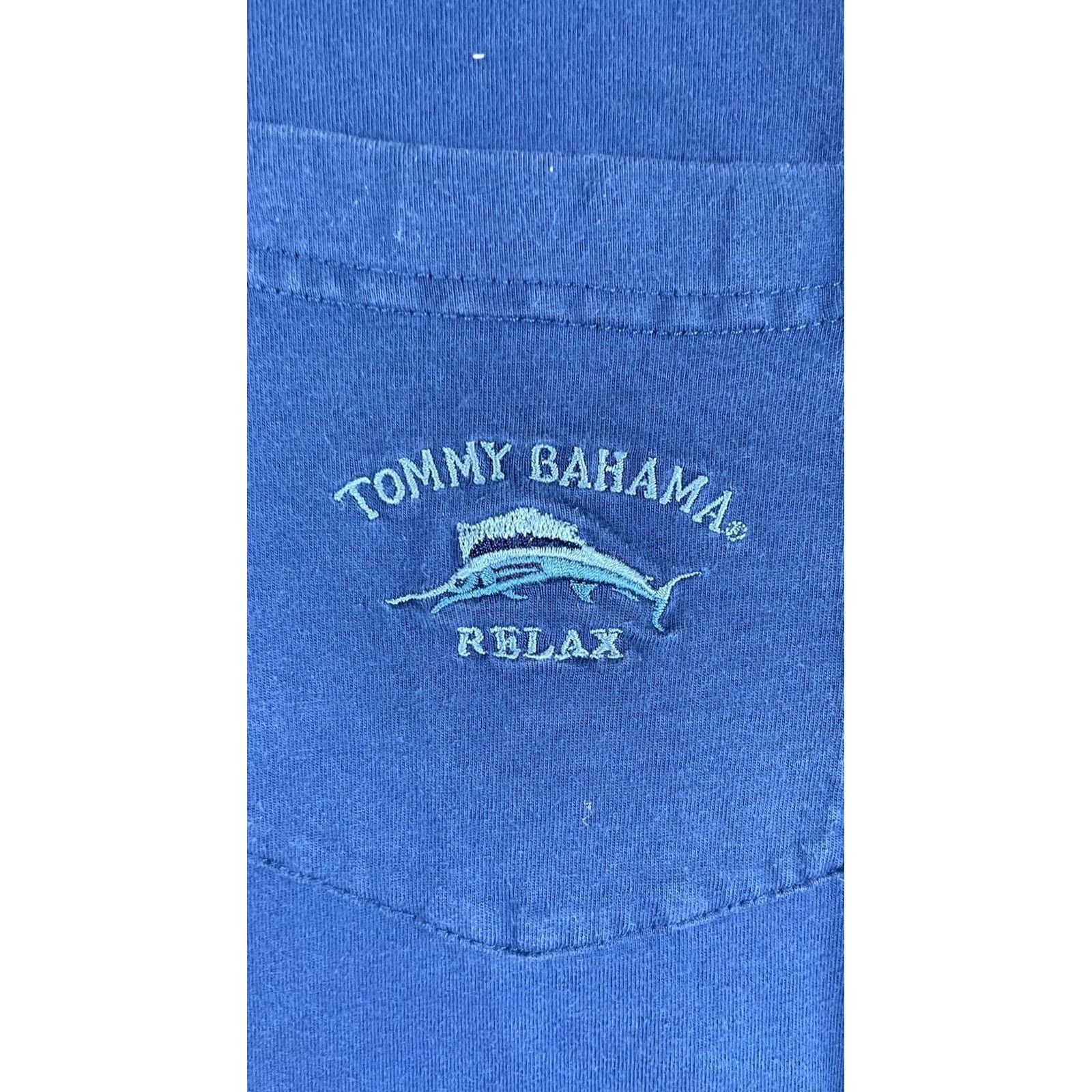 Tommy Bahama Tommy Bahama Shirt Mens XL Blue Long Sleeve Pocket Relax Logo Tee T-Shirt Size US XL / EU 56 / 4 - 2 Thumbnail