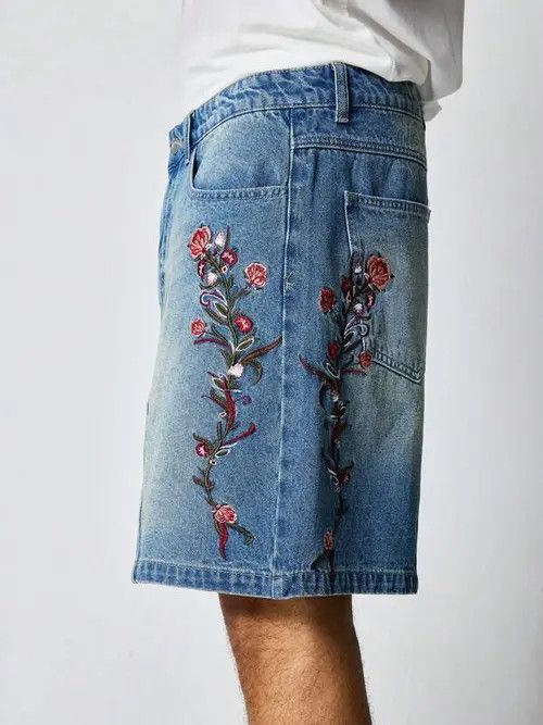 Jean × Vintage FLORAL vintage Y2K jeans denim shorts Size US 30 / EU 46 - 4 Thumbnail