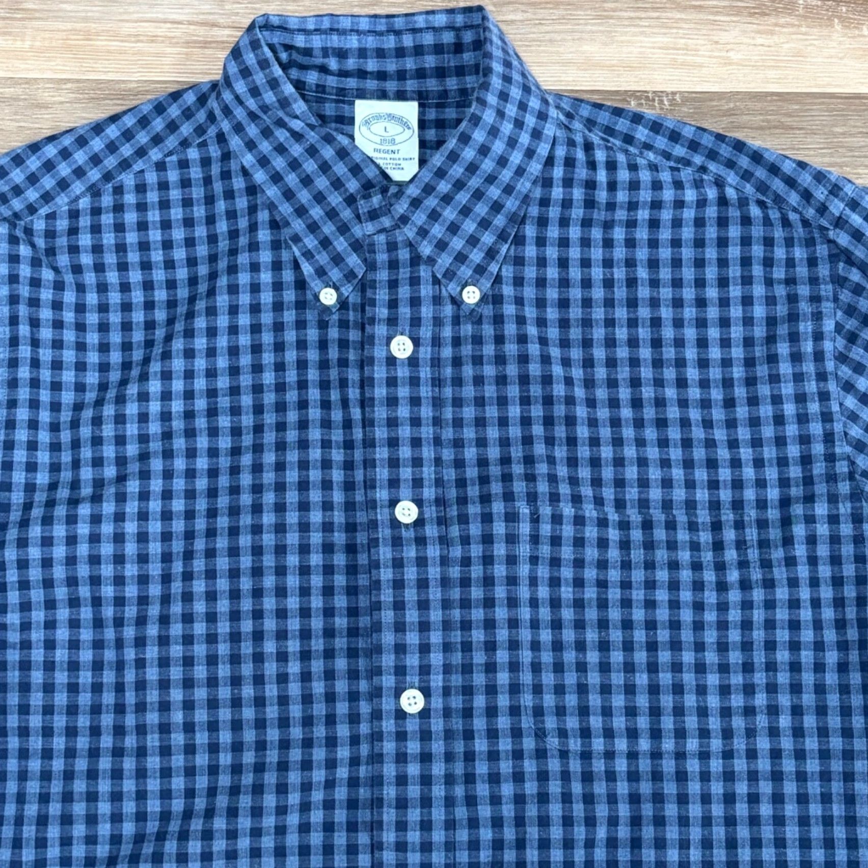 Brooks Brothers Brooks Brothers Shirt Mens Large Button Down Regent Cotton Gingham Plaid Poplin Button-Up Non-Iron Size US L / EU 52-54 / 3 - 2 Thumbnail