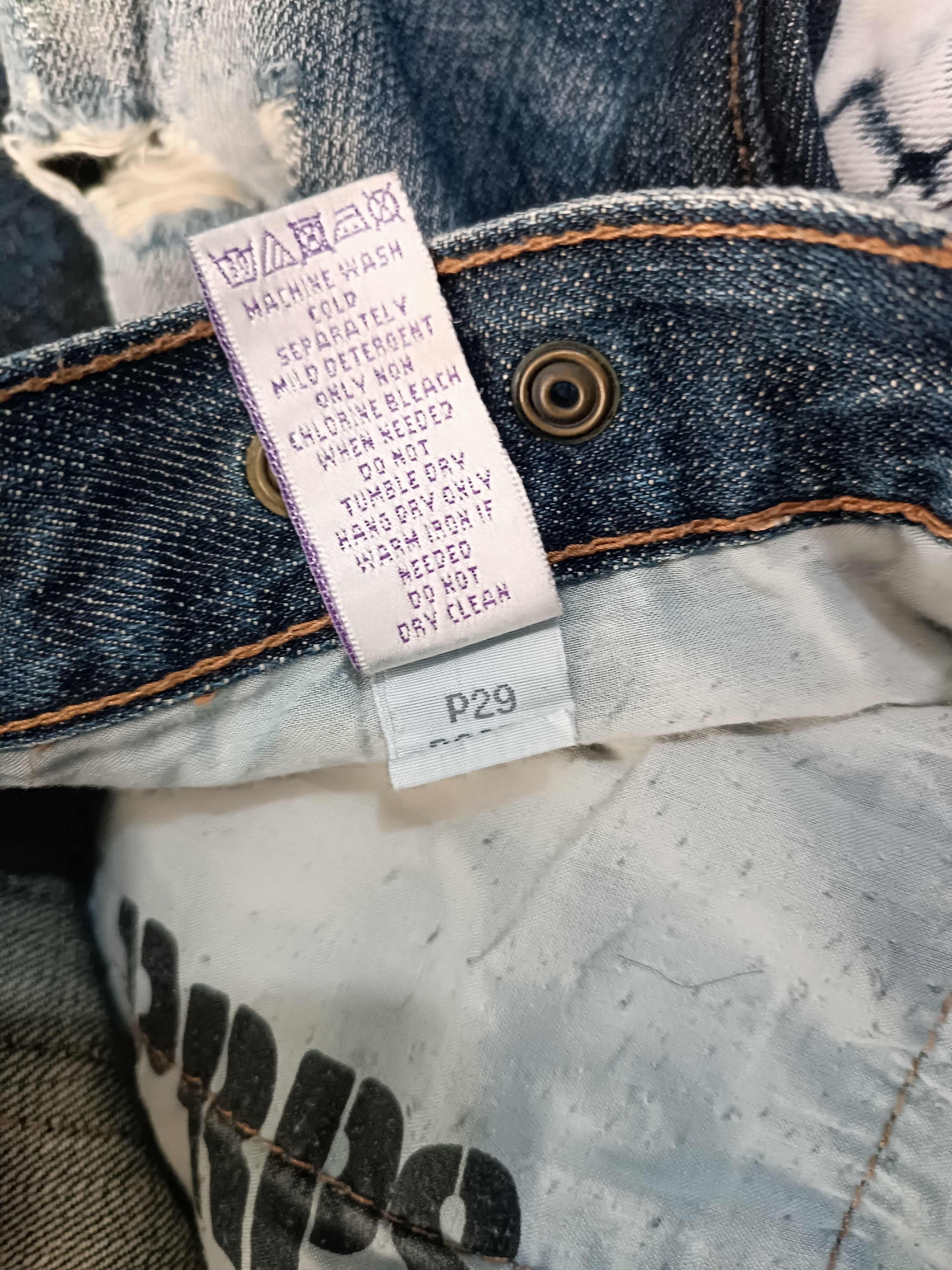 Japanese Brand Vintage Prps Noir Denim Distressed Waxed Coat Jeans Size US 28 / EU 44 - 6 Thumbnail