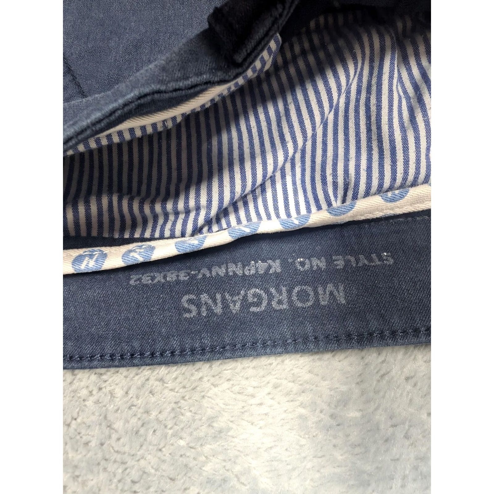 Vintage Mugsy Morgan Pants Mens 38x32 Blue Slim Tapered Chino Denim Casual Work Business Size US 38 / EU 54 - 6 Thumbnail
