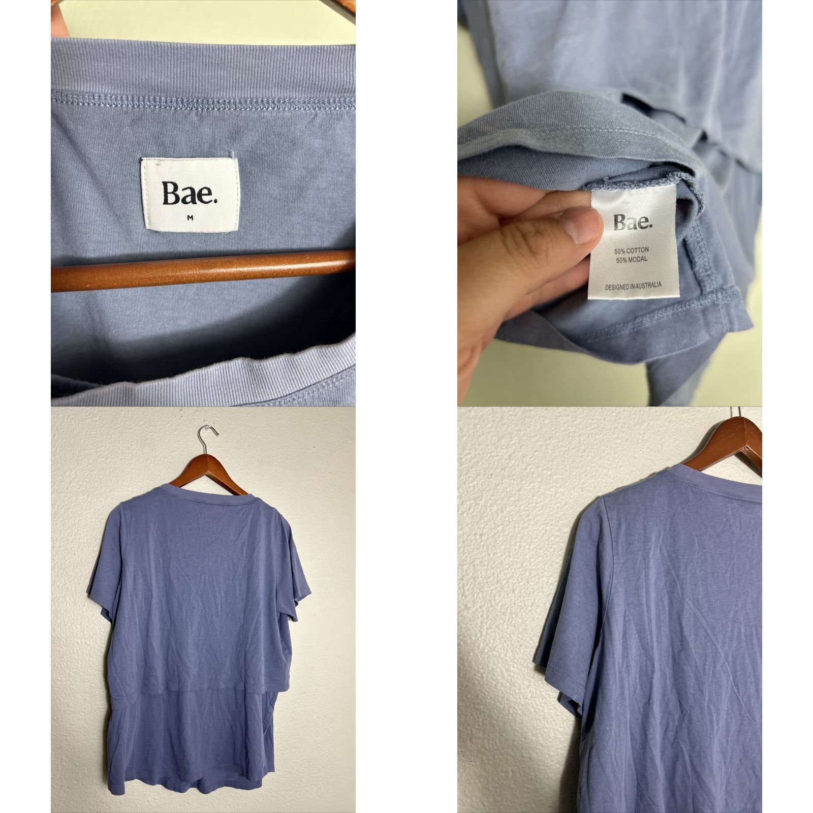 Vintage BAE Maternity Short Sleeve T Shirt Layered Blue Womens Medium Nursing Size M / US 6-8 / IT 42-44 - 8 Thumbnail