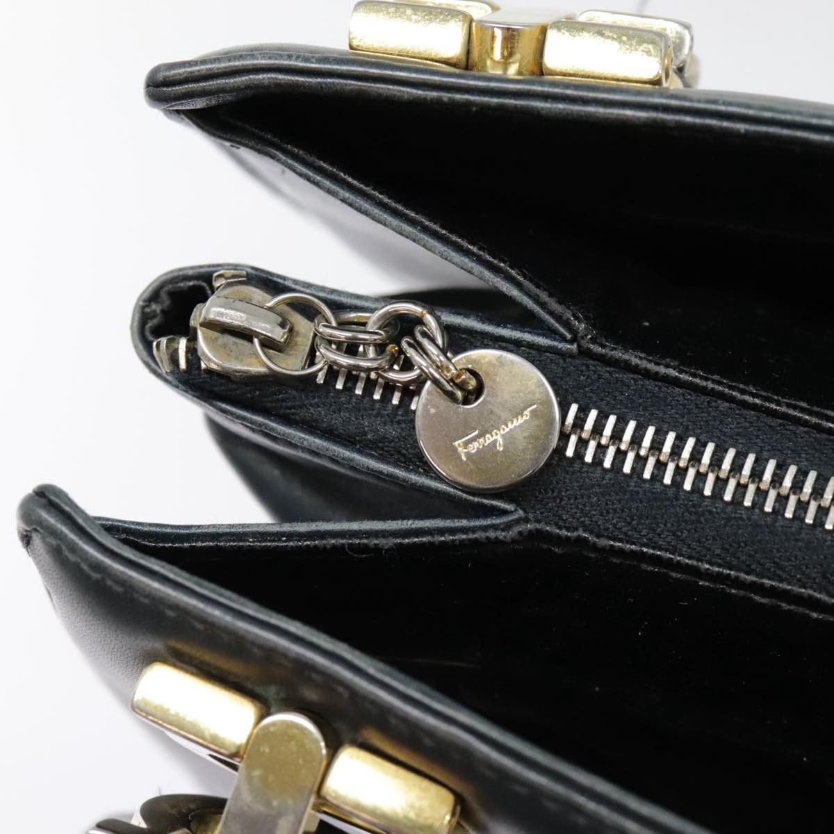 Salvatore Ferragamo Salvatore Ferragamo Gancini Tote Bag Leather Black Gold Size ONE SIZE - 16 Thumbnail