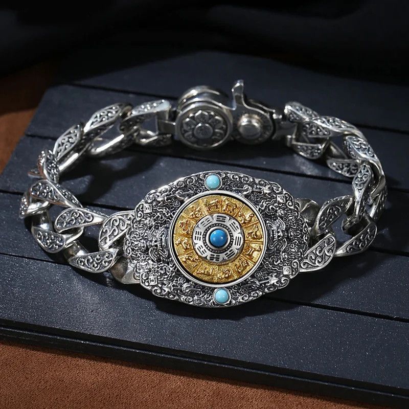 Other 20cm 925 Sterling Silver Revolving Rotatable Bracelet Size ONE SIZE - 1 Thumbnail