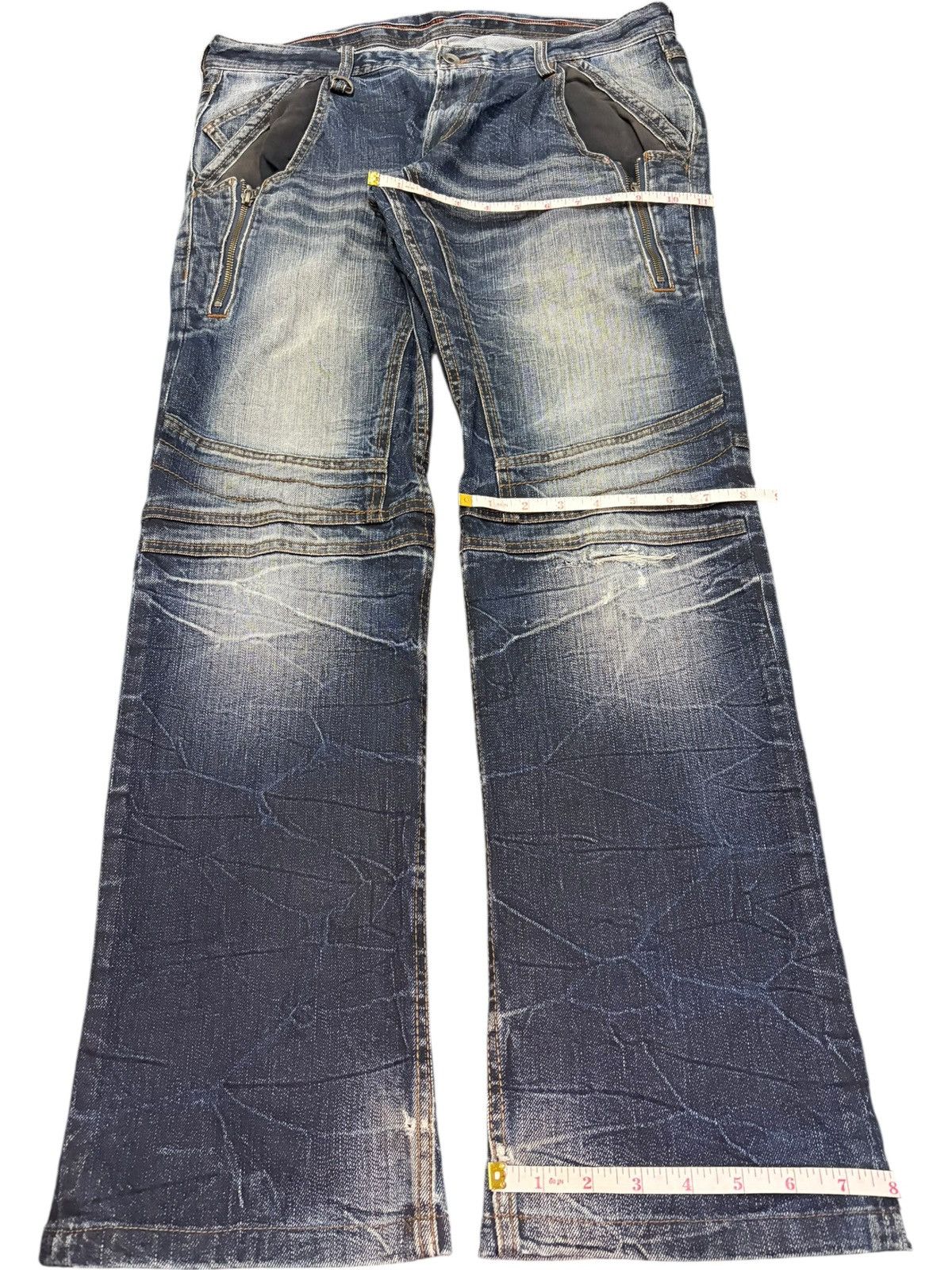 Tornado Mart Vintage Nicole Club Homme Distressed Flare Jeans Size US 34 / EU 50 - 8 Thumbnail