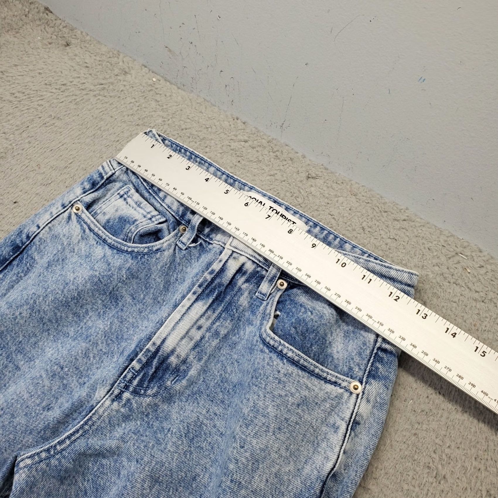 Vintage Social Tourist Straight Jeans Women 1R Blue Denim Stretch 5-Pocket Inseam 29.5" Vintage No Size 25" / US 0 / IT 36 - 3 Thumbnail