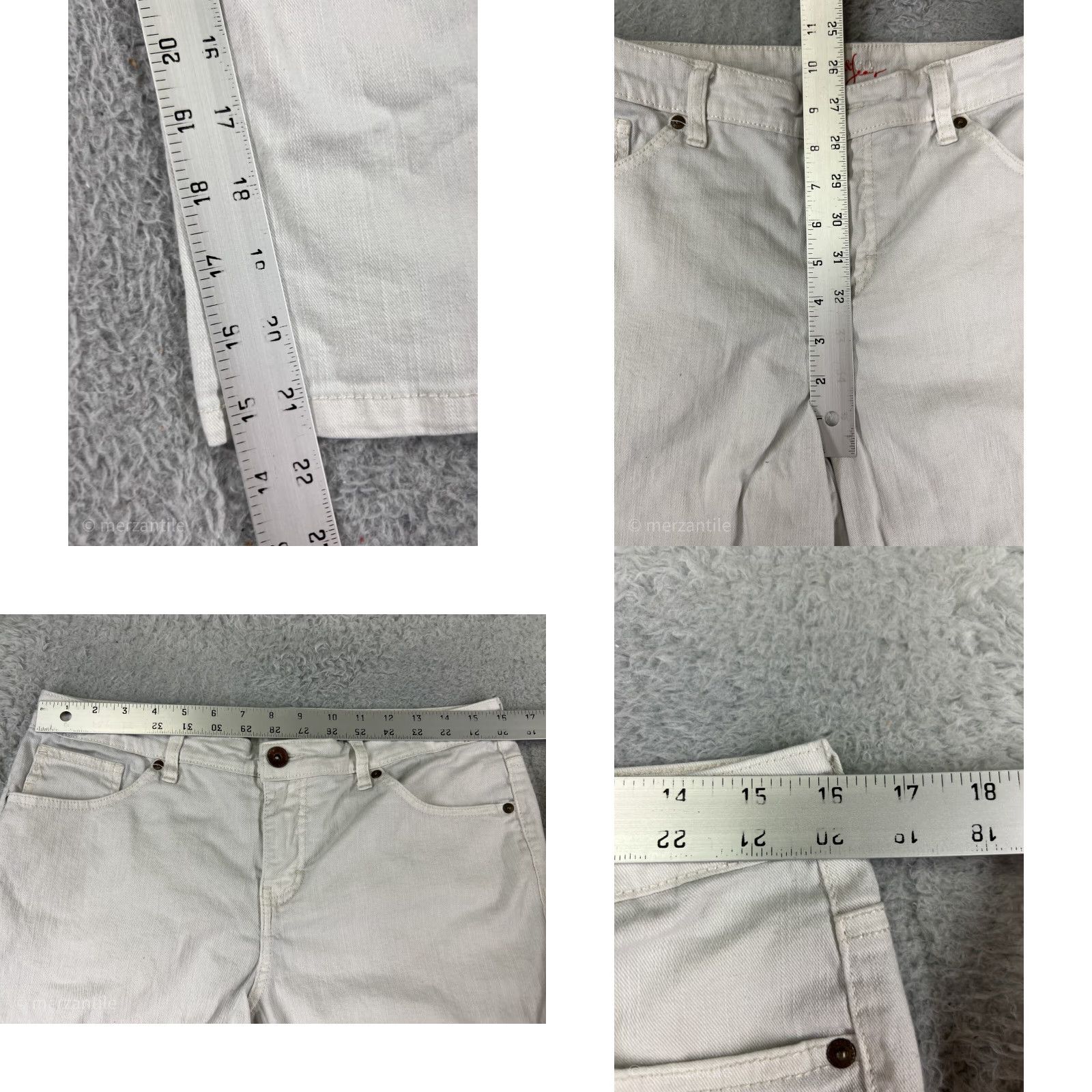 Style & Co Style & Co White Denim Capri Pants Womens 31 Regular Cotton Blend Stretch Pockets Floral 21.5in Inseam 31 Waist Casual Workwear Womens Size 24" / US 00 / IT 34 - 9 Thumbnail