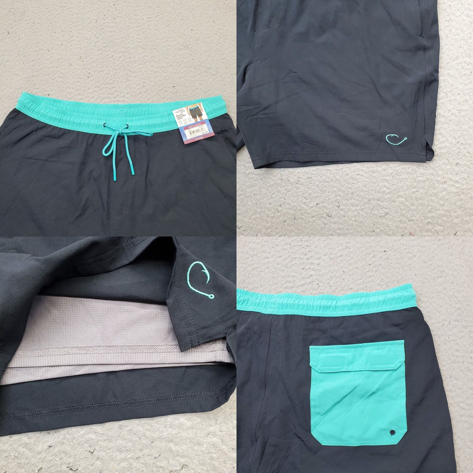 Vintage Reel Life Branson Swim Trunks Mens XL Multi Lined Quick Dry Elastic Waistband Size US 36 / EU 52 - 8 Thumbnail