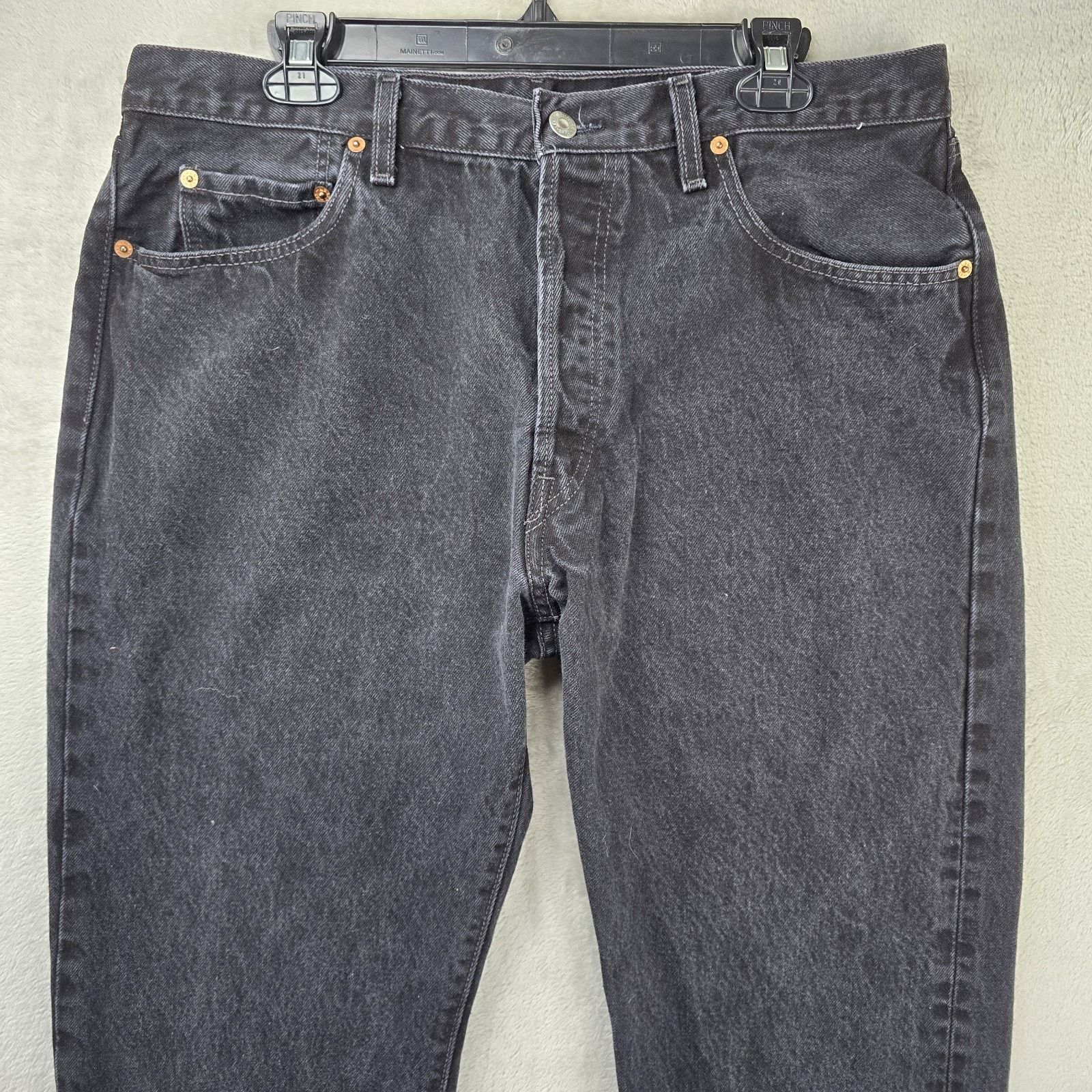 Levi's Vintage Levis 501 Jeans Mens 38x34 (Fits 36x32) Black Y2K Size US 36 / EU 52 - 2 Thumbnail