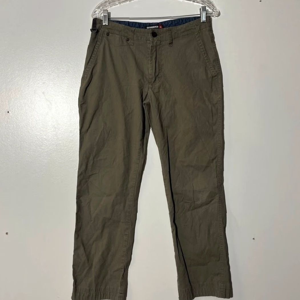 Quiksilver Quicksilver Canvas Pants Men 28x29 Olive Green Straight Relaxed Stretch Fit Chino Pants Mens Regular 29 Inseam Size US 28 / EU 44 - 2 Thumbnail