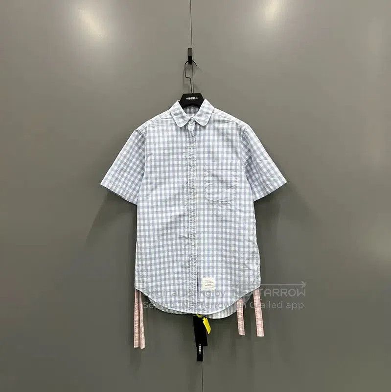 Thom Browne Thom Browne Blue Gingham Short Sleeve Shirt . Size XXS / US 00 / IT 34 - 1 Thumbnail