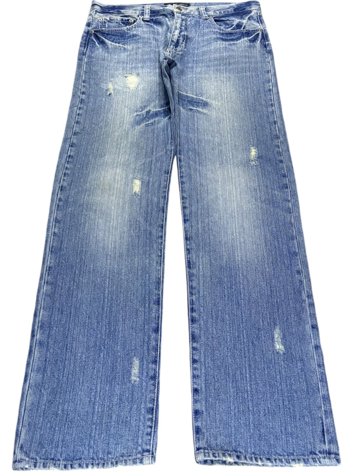 Japanese Brand Vintage Japanese Brand Mud Wash Distressed Loose Jeans Size 35" - 1 Thumbnail