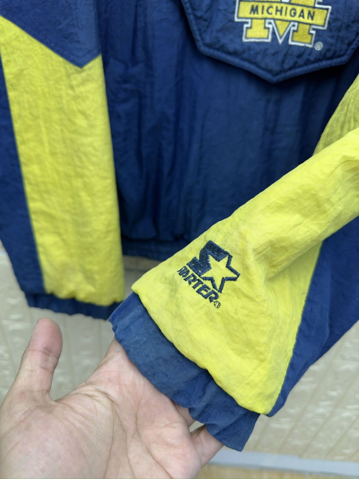NFL × Starter × Vintage Vintage Starter Michigan NFL Anorak Oversized Jacket MJ105 Size US XXL / EU 58 / 5 - 4 Thumbnail