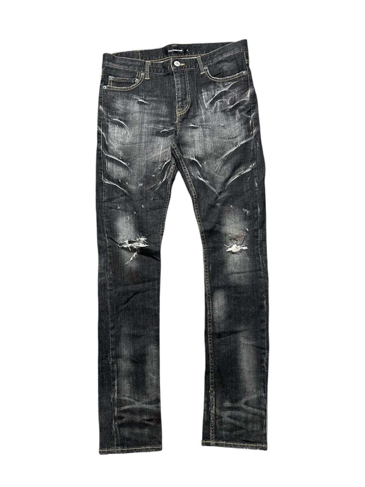 JACKROSE 2000s JACKROSE DISTRESSED DENIM JEANS RARE DESIGN Size US 32 / EU 48 - 2 Thumbnail