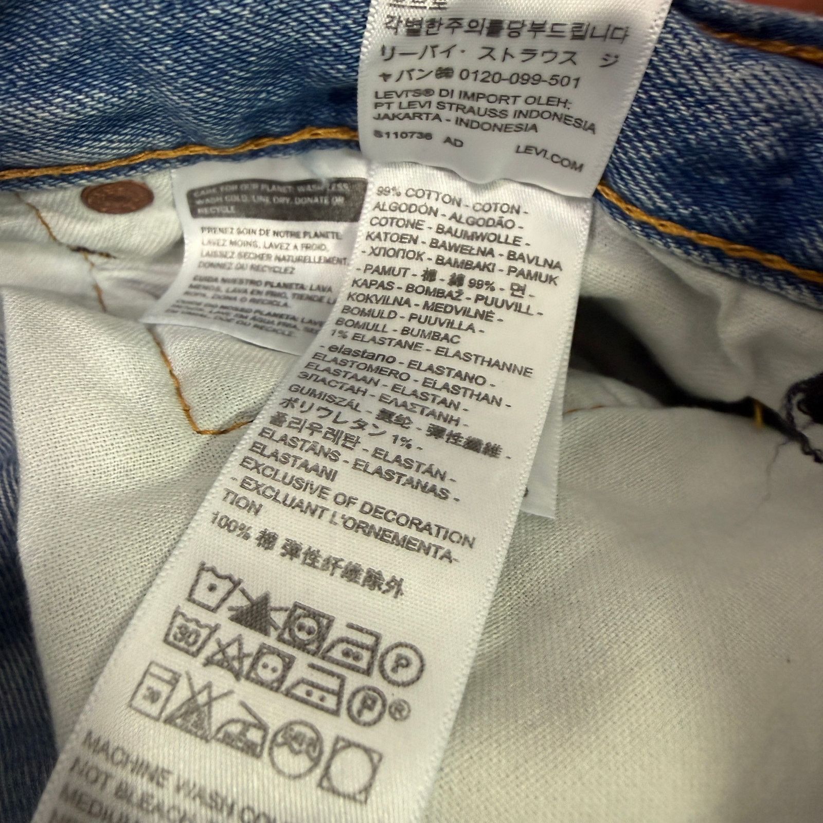 Levi's Levis 501 Original Jeans Men's 34x34 Blue Faded Denim Button Size US 34 / EU 50 - 4 Thumbnail