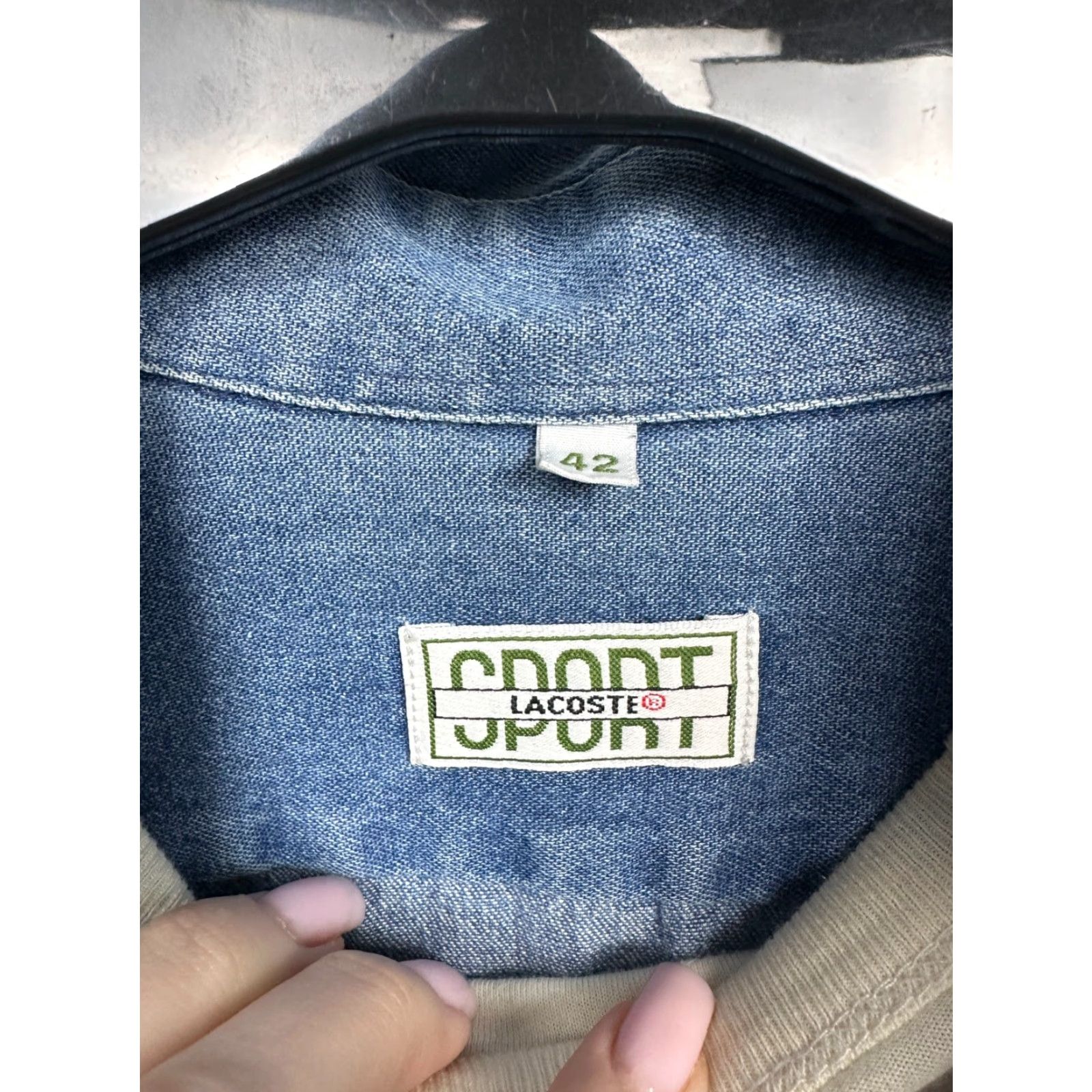 Lacoste Lacoste Denim Long Sleeve Shirt Blue XL Mens Button-Up Vintage Cotton Denim Size US XL / EU 56 / 4 - 5 Thumbnail