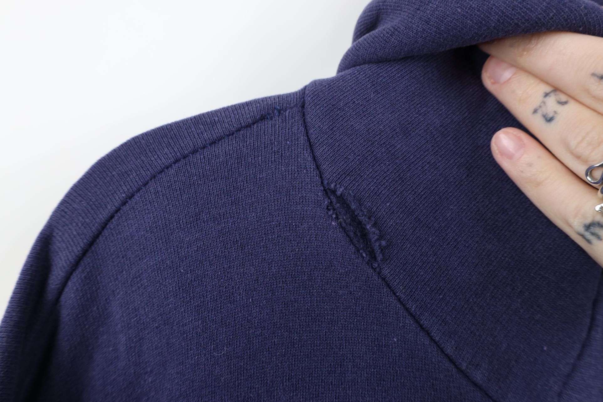 Vintage Vintage 90s Streetwear Blank Full Zip Hoodie Sweatshirt Blue Size US XL / EU 56 / 4 - 6 Thumbnail