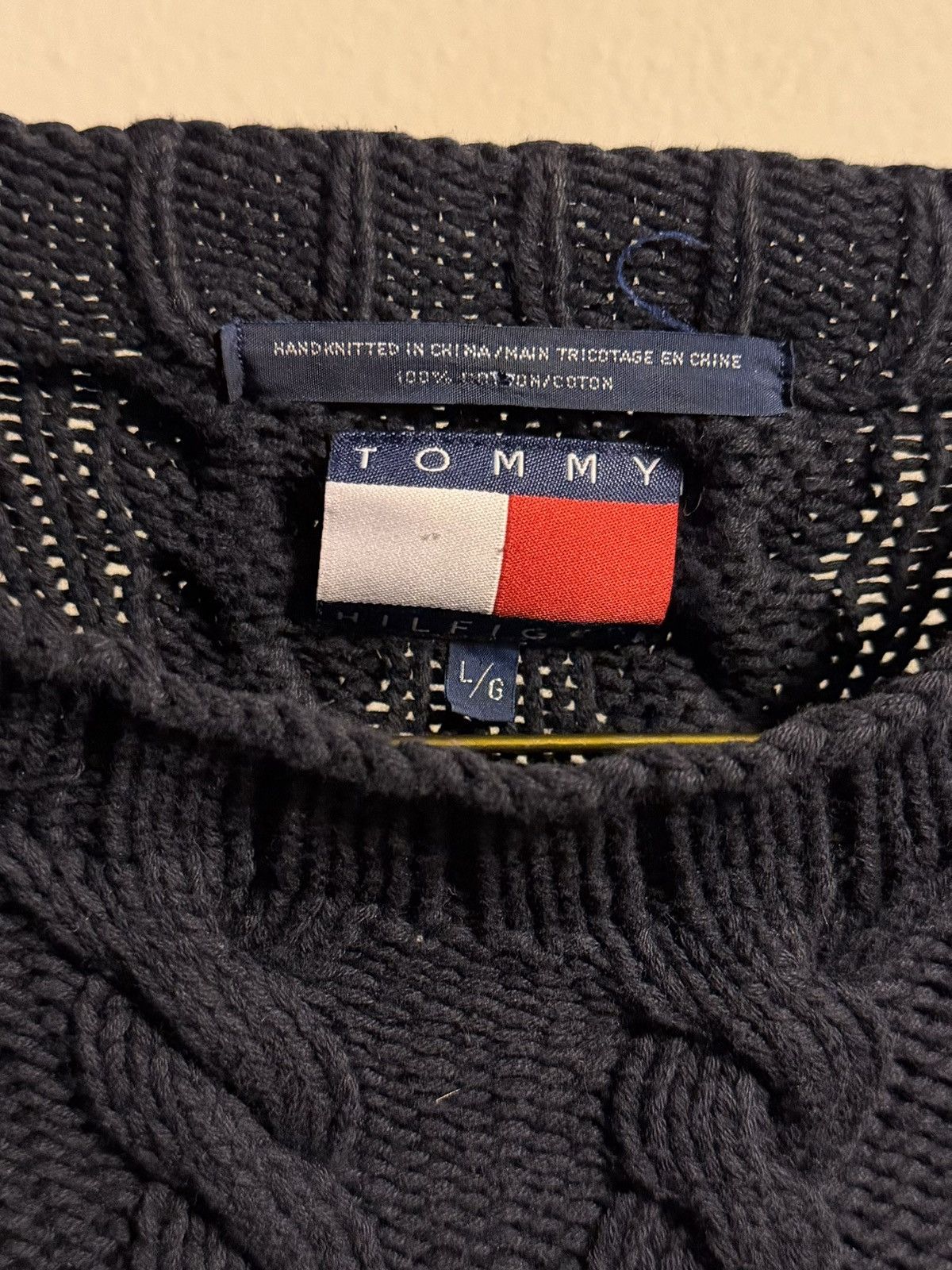Tommy Hilfiger 90s y2k tommy hilfiger usa & uk flag cable knit sweater L Size US L / EU 52-54 / 3 - 4 Thumbnail