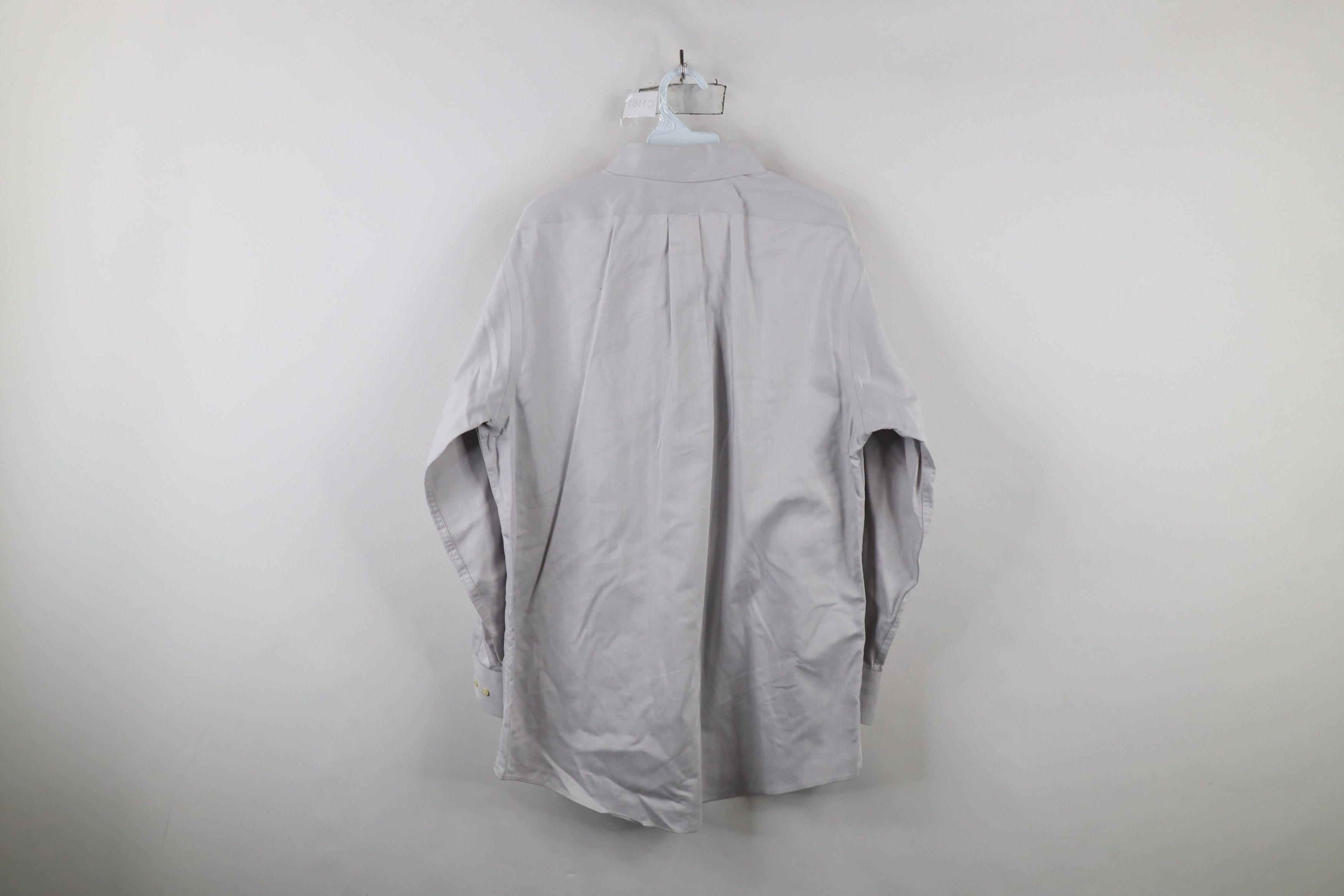 Brooks Brothers × Vintage Vintage 90s Brooks Brothers Herringbone Button Shirt Gray Size US M / EU 48-50 / 2 - 11 Thumbnail
