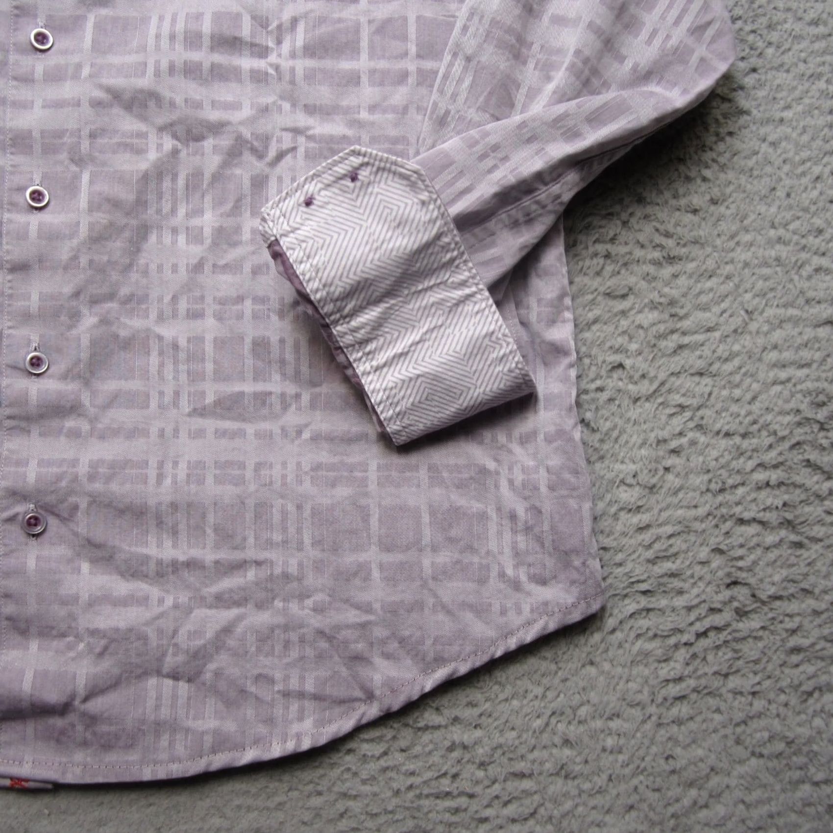 Robert Graham Robert Graham Shirt Mens L Purple Geometric Abstract Button Up Casual Flip Cuff Size US L / EU 52-54 / 3 - 3 Thumbnail