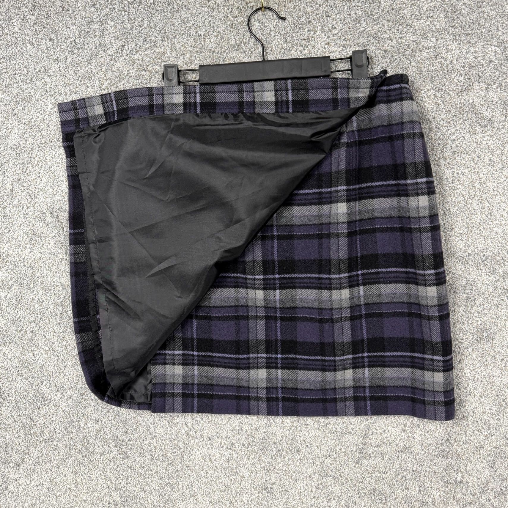 Vintage &madison MAX Skirt 14P Petite Plaid Wool-Blend Short Pencil Casual Womens 90s Dark Academia Size 36" / US 14 / IT 50 - 3 Thumbnail