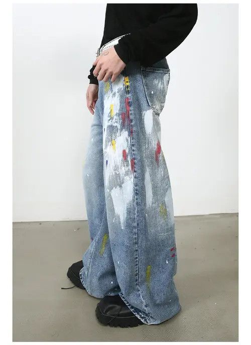Japanese Brand American graffiti straight loose hip-hop jeans men y2k Size US 32 / EU 48 - 7 Thumbnail