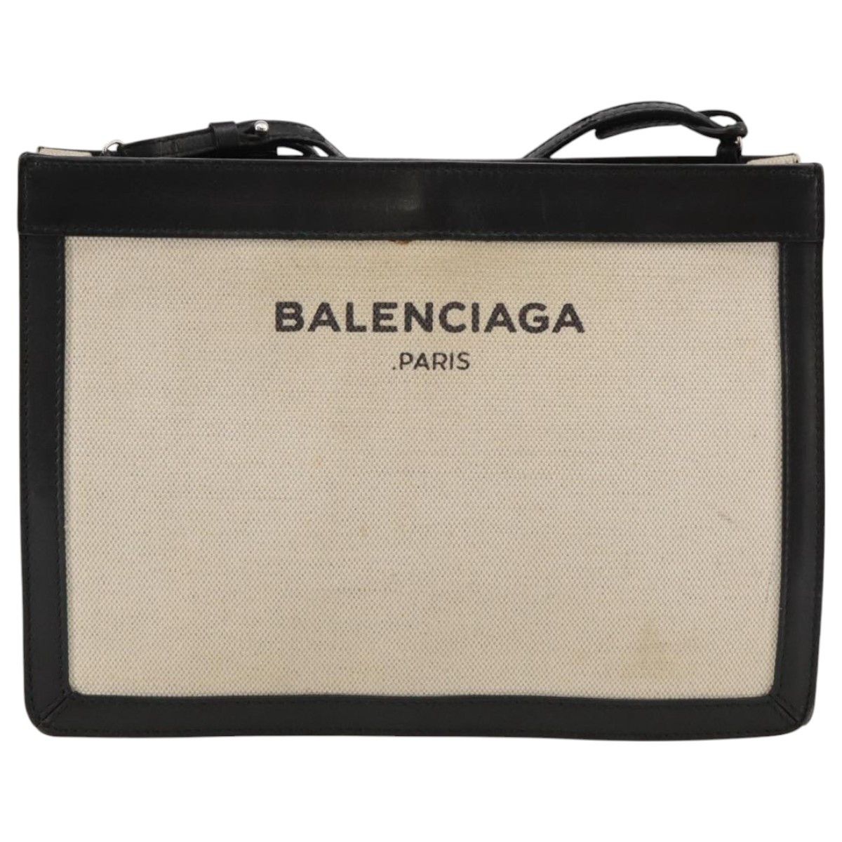 Balenciaga Navy Pouch Beige Canvas Clutch Bag (Pre-Owned) Size ONE SIZE - 1 Thumbnail