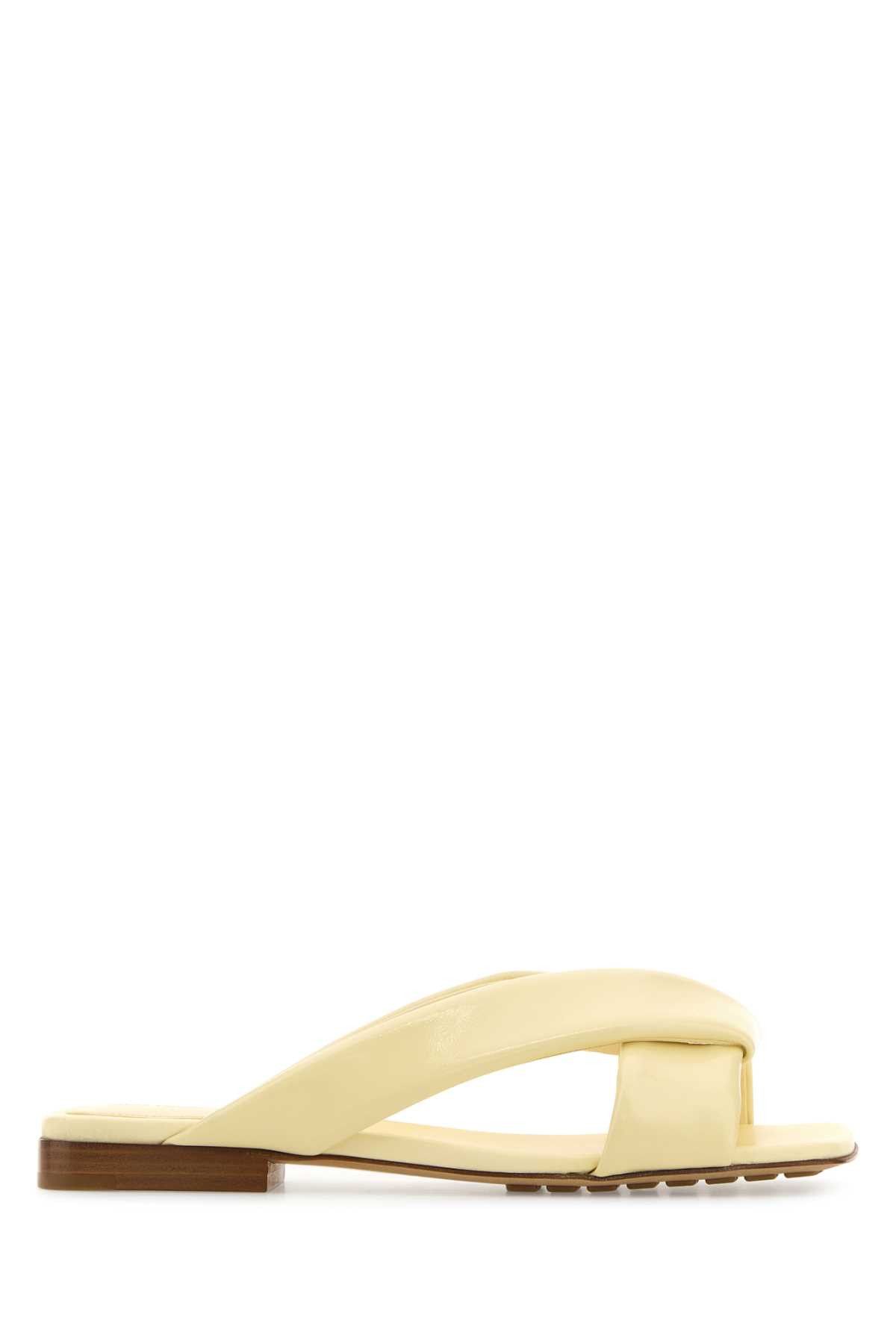 Bottega Veneta Pastel Yellow Leather Riva Slippers Size US 6 / IT 36 - 1 Thumbnail