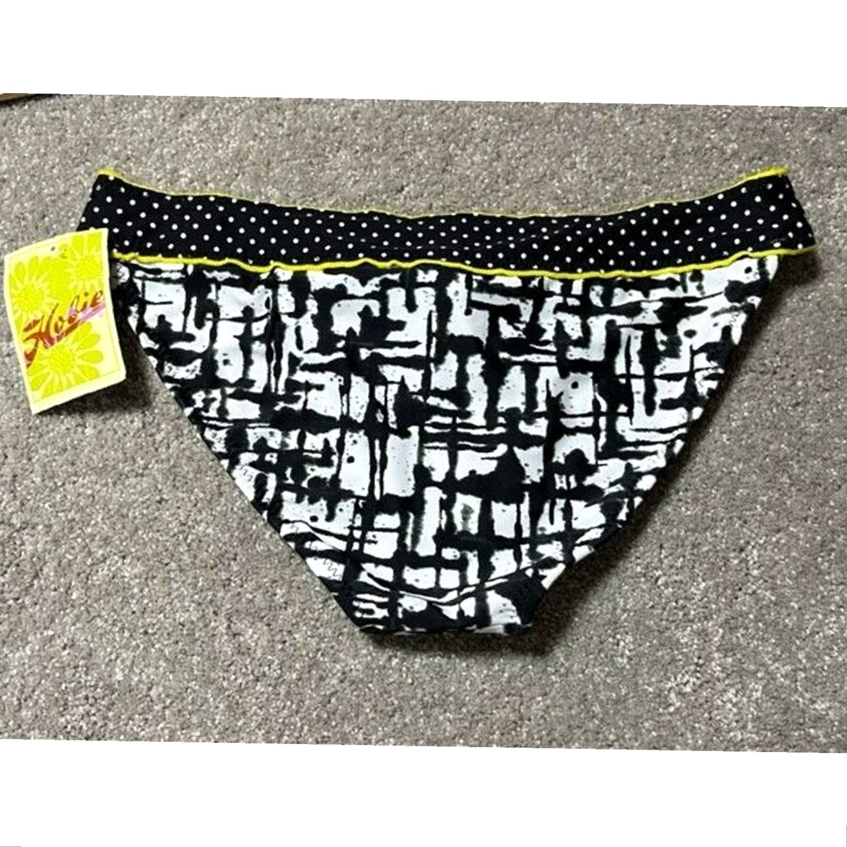 Vintage Hobie Hipster Bikini Swim Bottom XL Retro Pattern Geometric Geometric Pattern Athleisure Beach Women XL Black Hipster Bottoms Womens Size 40" / US 18 - 2 Thumbnail