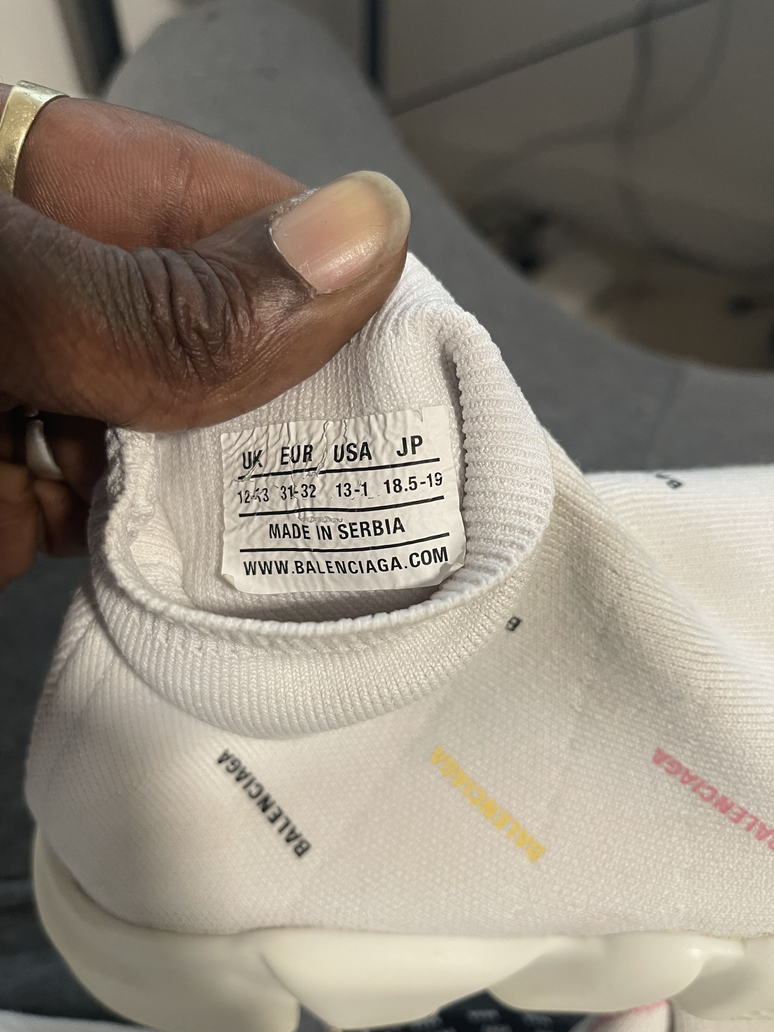 image of Kids Balenciaga Speed Sock Shoe in White (Size 4)