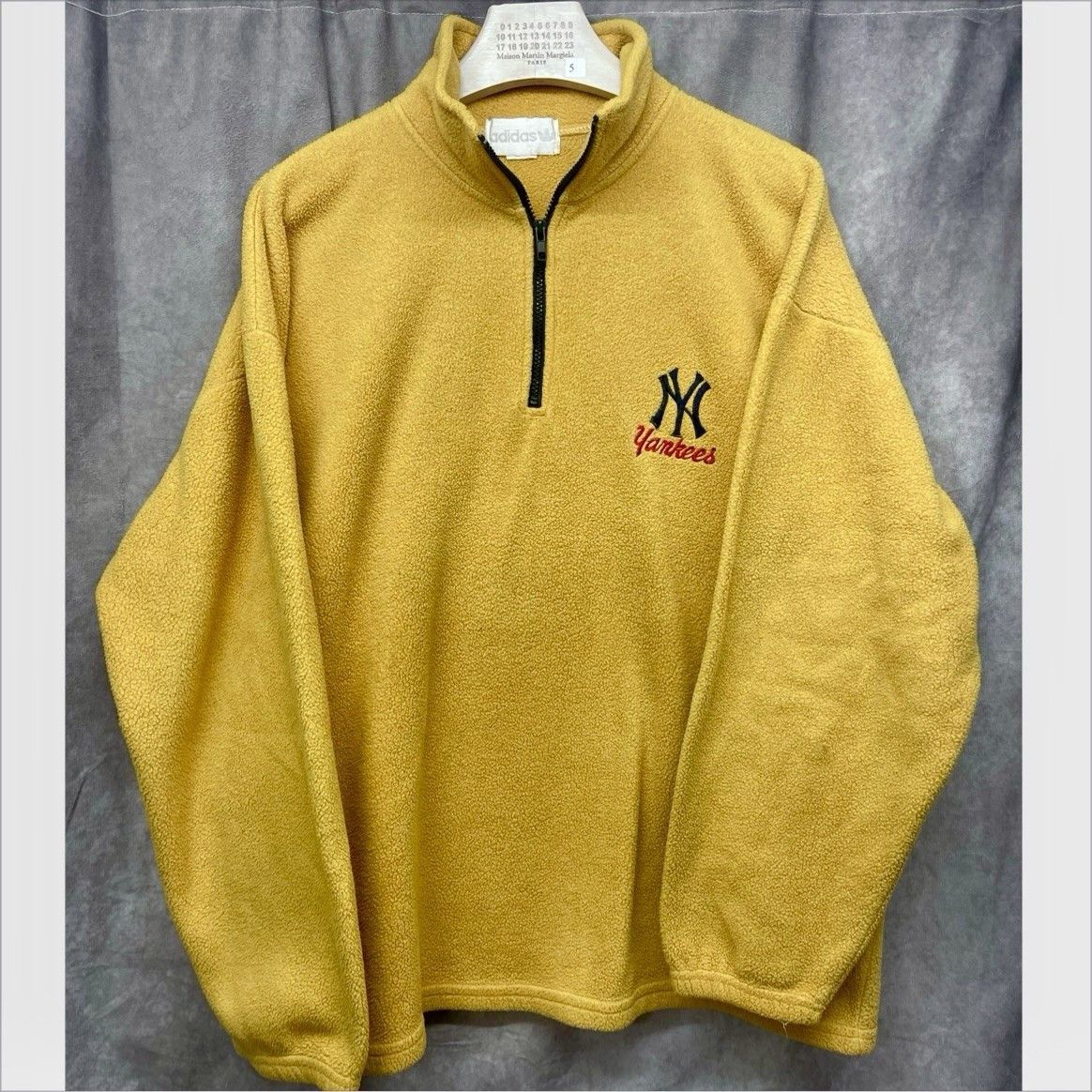 Adidas VINTAGE 90S ADIDAS NEW YORK YANKEES FLEECE 1/4 ZIP YELLOW US Size US XL / EU 56 / 4 - 1 Thumbnail