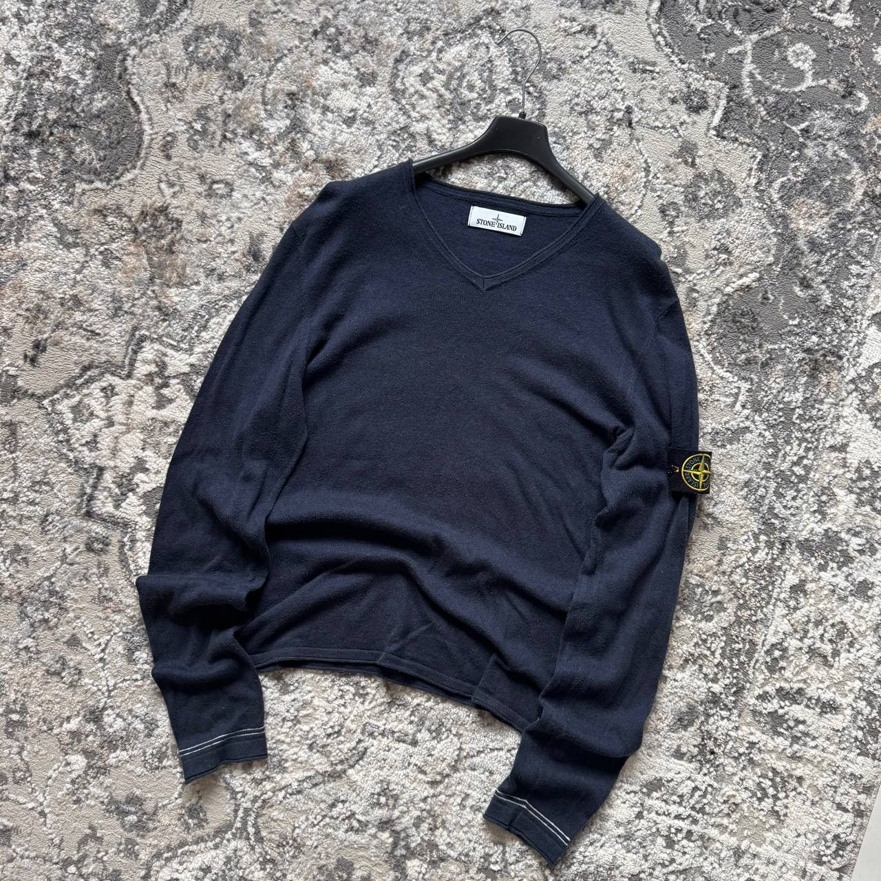 Stone Island Vintage Stone V Neck Knitted Navy Sweater Size US S / EU 44-46 / 1 - 3 Thumbnail