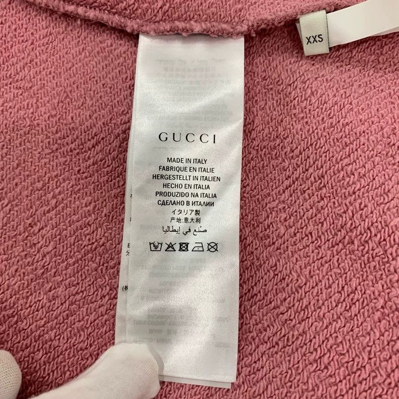 Gucci Gucci Logo printed hot diamond pattern round neck pink cott Size US XXS / EU 40 - 6 Thumbnail